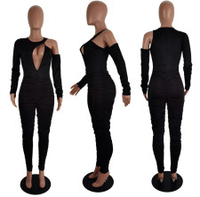 Solid Color Off Shoulder Slim Jumpsuit LSL-6485