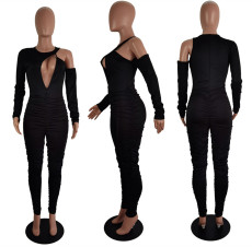 Solid Color Off Shoulder Slim Jumpsuit LSL-6485