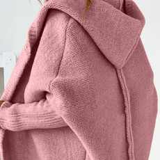 Hooded Collar Knit Bat Sleeve Loose Sweater GBLH-2101#