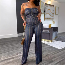 Wrap Chest Loose Wide Leg Jumpsuit NY-10898