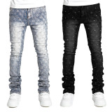Men's Pearl Denim Stacking Straight Jeans GDMY-3038