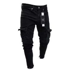 Men's Denim Holes Zipper Tight Jeans GDMY-829
