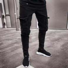 Men's Denim Holes Zipper Tight Jeans GDMY-829