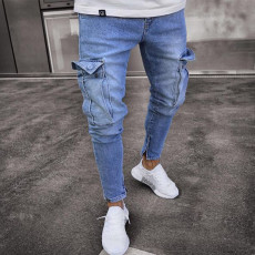 Men's Plus Size Denim Holes Zipper Jean GDMY-LF806