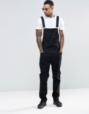 Men's Plus Size Denim Solid Color Back Pants Jumpsuit GDMY-1936