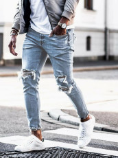 Men's Fashion Denim Holes Tight Jeans GDMY-1903