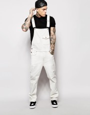 Men's Plus Size Denim Solid Color Back Pants Jumpsuit GDMY-1936