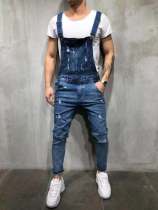 Men's Holes Denim Slim Back Pants Jumpsuit GDMY-828
