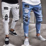 Men's Fashion Patch Holes Slim Jean GDMY-LF807
