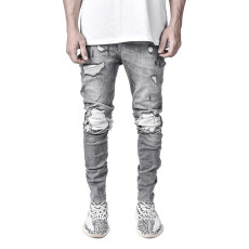 Men's Washed Holes Slim Denim Jeans GDMY-2013
