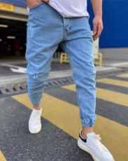 Men's Casual Denim Holes Solid Jean GDMY-2015