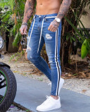 Men's Plus Size Fashion Denim Holes Slim Patchwork Jeans GDMY-1922