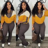 Hooded Zipper Sweatshirt Slim Split Pants Set LSD-LD2263