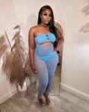 Solid Backless Mesh Hollow Out Erotic Jumpsuit GYDE-YDT040
