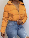 Solid Color Long Sleeve Warm Cotton Jacket Coat SH-S390904