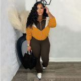 Hooded Zipper Sweatshirt Slim Split Pants Set LSD-LD2263