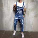 Men's Plus Size Letter Print Back Pants Jumpsuit GDMY-7262