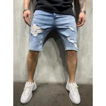 Men's Plus Size Ripped Denim Skinny Midi Pants GDMY-1966