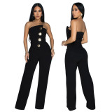 Irregular Wrap Chest Loose Jumpsuit CYA-901466
