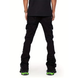 Men's Appliqued Denim Stacked Wide-leg Pants GDMY-3013