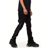 Men's Appliqued Denim Stacked Wide-leg Pants GDMY-3013