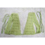 Solid Color Sleeveless Tie Up Backless Long Skint Set YF-10751