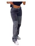 Contrast Color Patchwork Casual Jeans GDMY-2002