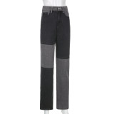 Contrast Color Patchwork Casual Jeans GDMY-2002