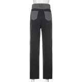 Contrast Color Patchwork Casual Jeans GDMY-2002
