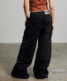 Washed Zipper Multi-pockets Wide Leg Jeans GDMY-222