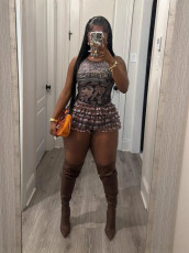Mesh Ruffles Sexy Shorts YUEM-Y220200