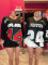 Letter Print Long Sleeve V Neck T Shirt YUEM-Y220203