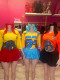 Pre Order: About 7 work days shipping Loose V-neck Print Sports T-shirt YUEM-Y220204