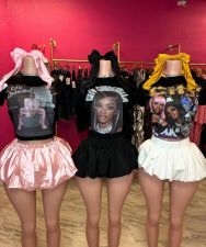 Fashion Print Short Sleeve T-Shirts YUEM-Y220202