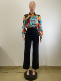 Casual Print Long Sleeve Shirt QODY-Y6051