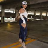 Irregular Hollow Out Spliced Zipper Jeans YMEF-51089