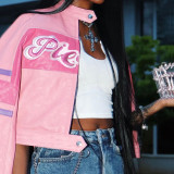 Contrast Color Embroidered Shorts Jackets XEF-54784