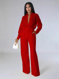 Solid Color Long Sleeve Jumpsuit WSM-A5373