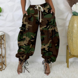 Camouflage Print Lantern Loose Drawstring Pants LSD-LD2278