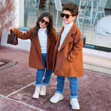 Kids Fur Faux Cashmere Lapel Coat GYAY-M8108