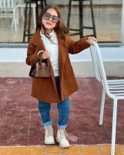 Kids Fur Faux Cashmere Lapel Coat GYAY-M8108