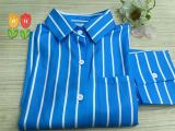 Stripe Print Long Sleeve Loose Shirt QOUY-M6021