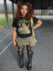 Plus Size Letter Printed Short Sleeve T-Shirt GYDB-2518