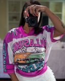 Pre Order: About 7 work days shipping Sport Mesh Print Loose T Shirt YUEM-220241
