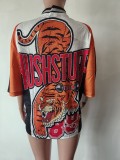 Pre Order: About 7 work days shipping Vintage Casual Short Sleeve Print Tops YUEM-Y220234