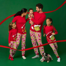 Christmas Stripe Print Parent-Child Loungewear Set GSGS-0699