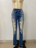Fashion Holes Tassel Jeans LSD-2270
