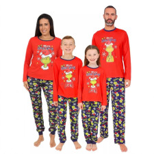 Christmas Print Color Block Parent-child pajamas Set GSGS-0703