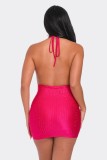 Hot Drill Halter Tie Up Backless MIni Dress NY-3291