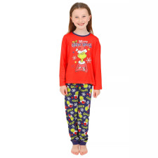 Christmas Print Color Block Parent-child pajamas Set GSGS-0703